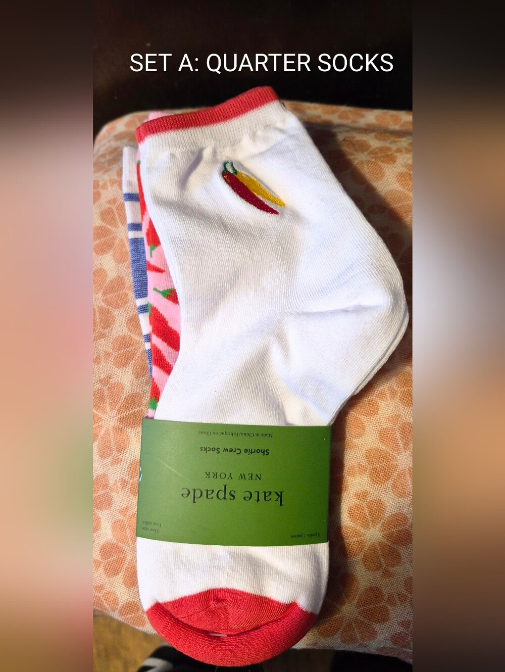 NWT π©· KATE SPADE π©· CREW SOCK π§¦choose a 3 PACK π§ super cute designs! π $30 R - Picture 2 of 14